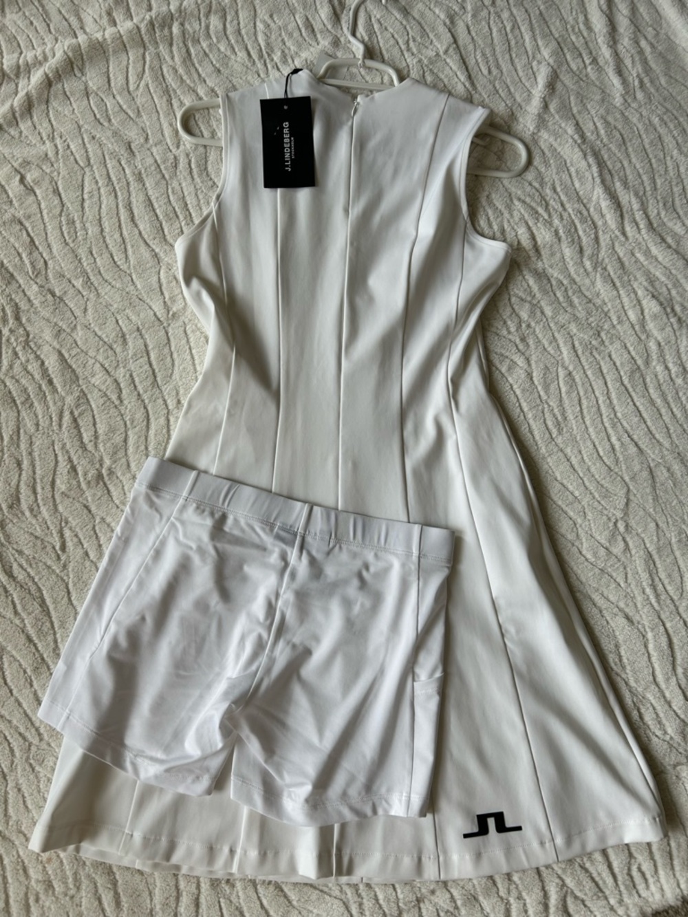 J.Lindeberg NWT Jasmine White Sleeveless A-Line Dress Sz Small w/ undershot golf - Picture 8 of 9